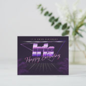 Iris Name Vorname lila Postkarte Geburtstag (Stehend Vorderseite)