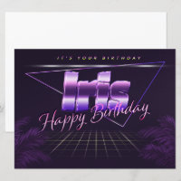 Iris Name Vorname lila retro Karte Geburtstag