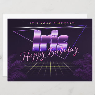 Iris Name Vorname lila retro Karte Geburtstag