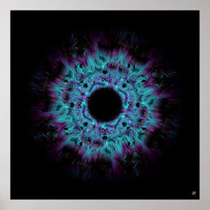 Iris-Nebel - farbenfrohes abstraktes Muster v4 Poster