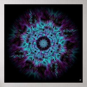 Iris nebula - farbiges abstraktes Muster v2 Poster