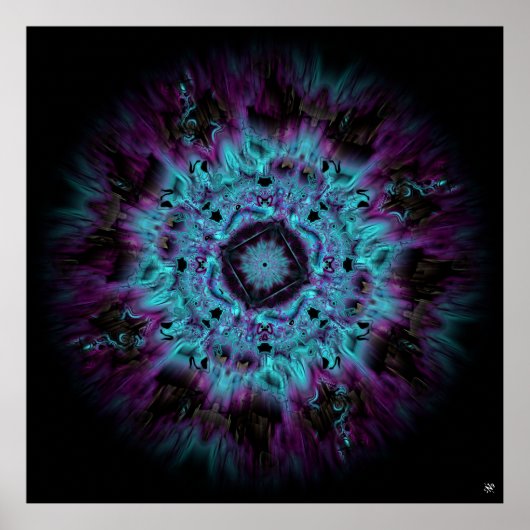 Iris nebula - farbiges abstraktes Muster v3-1 Poster (Vorne)