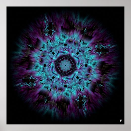 Iris nebula - farbiges abstraktes Muster v3 Poster (Vorne)