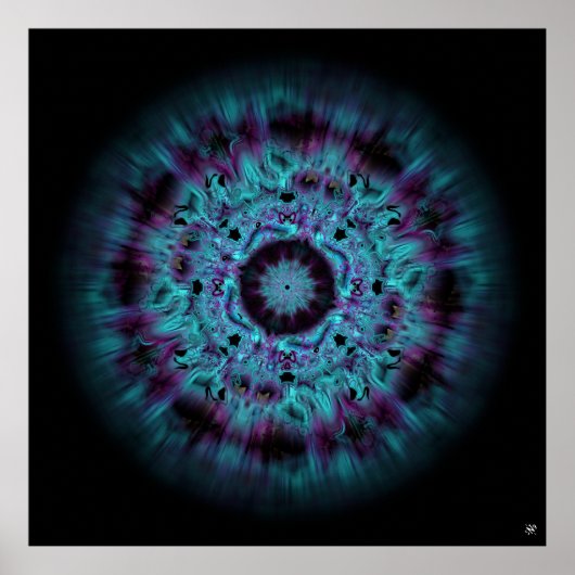 Iris nebula - farbiges abstraktes Muster v5 Poster (Vorne)