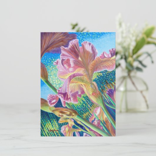 Iris-Note-Karte Dankeskarte (Stehend Vorderseite)