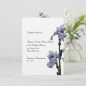Iris of Blue Empfang Card Einladung (Stehend Vorderseite)