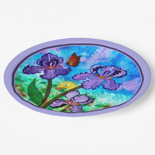 Iris Papierdem Teller an des (Schrägansicht)