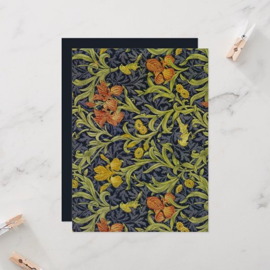 Iris Pattern (von William Morris) Karte (Vorderseite/Rückseite Beispiel)