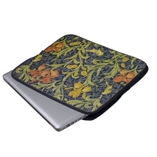 Iris Pattern (von William Morris) Laptopschutzhülle (Vorne Knopf)