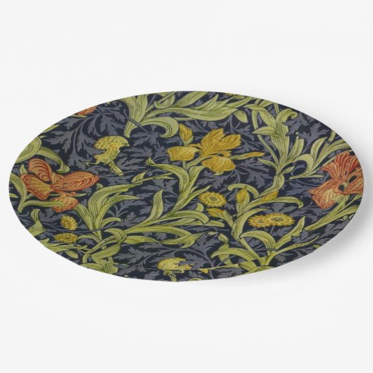 Iris Pattern (von William Morris) Pappteller (Schrägansicht)