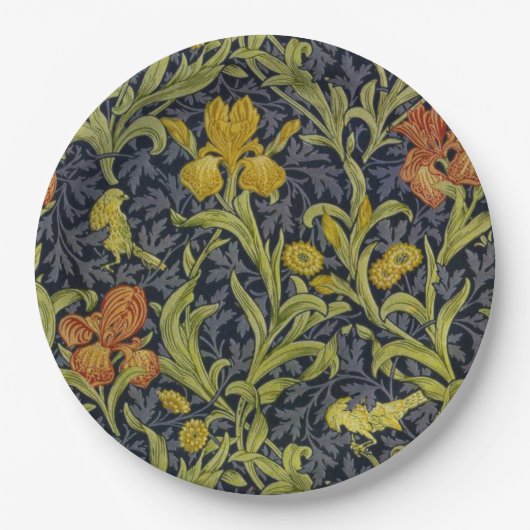 Iris Pattern (von William Morris) Pappteller (Vorderseite)