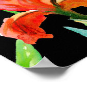 Iris Peony Watercolor Floral Pattern Poster (Ecke)