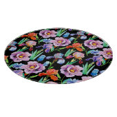 Iris Peony Watercolor Floral Pattern Schneidebrett (Ecke)