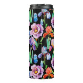 Iris Peony Watercolor Floral Pattern Thermosbecher (Rückseite)