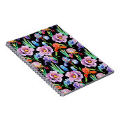 Iris-Pfingstrose-Wasserfarben-Blumenmuster Notizblock (Rechte Seite)