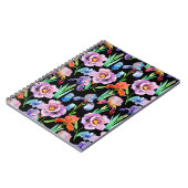 Iris-Pfingstrose-Wasserfarben-Blumenmuster Notizblock (Linke Seite)