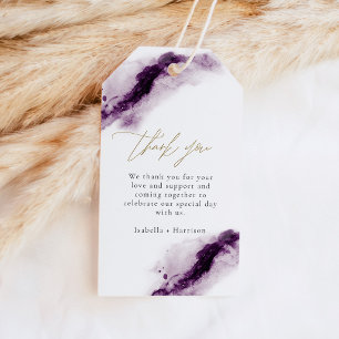 IRIS   Pflaume Lila Wasserfarbe Spritzer Gold Gefa Geschenkanhänger