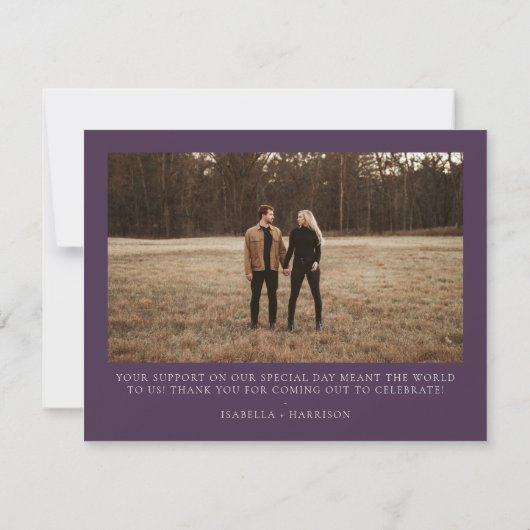 IRIS | Plum Lila Watercolor Gold Dankeschön Karte (Rückseite)