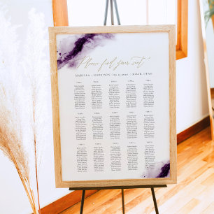 IRIS Plum Lila Watercolor Gold Seekarte Poster