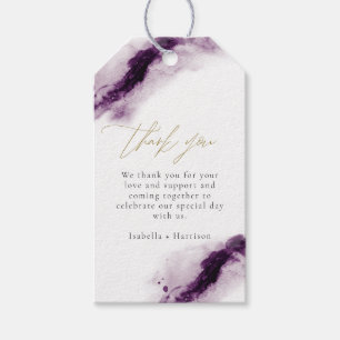 IRIS   Plum Lila Watercolor Splash Gold Fevor Geschenkanhänger