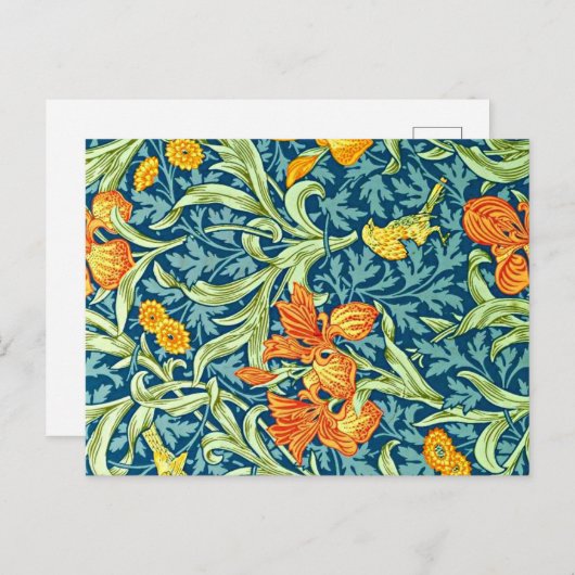 Iris, popular design by William Morris, Postkarte (Vorne/Hinten)