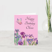 Iris Pumila Name Geburtskarte Dankeskarte (Vorderseite)