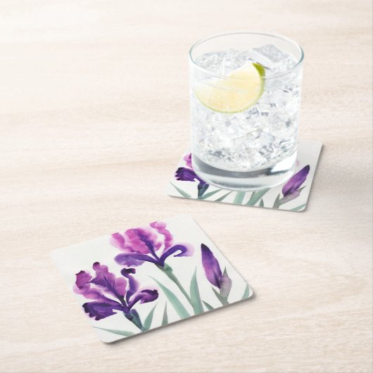 Iris Rechteckiger Pappuntersetzer (Vor Ort)