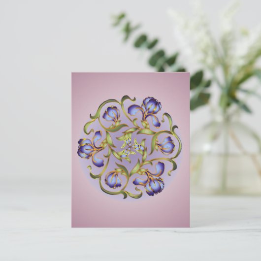 Iris Ring Postkarte (Stehend Vorderseite)