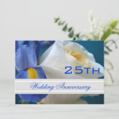 Iris/Rose - Einladung zum 25. Hochzeitstag (Stehend Vorderseite)