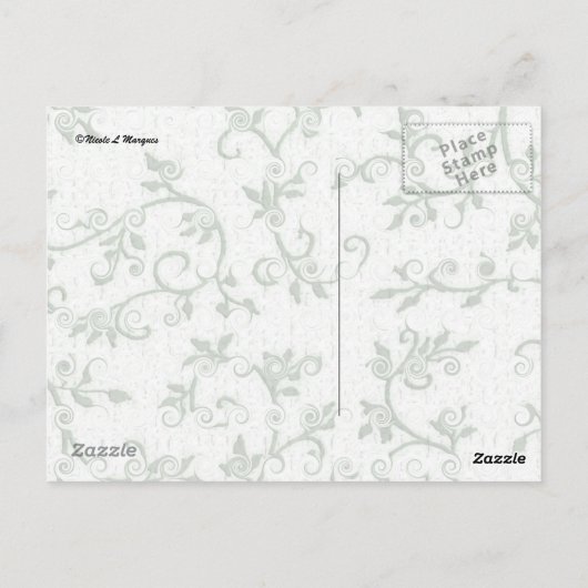 Iris Rose und Kleeblatt! Postkarte (Rückseite)