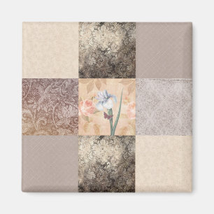 Iris-SahnePatchwork Magnet