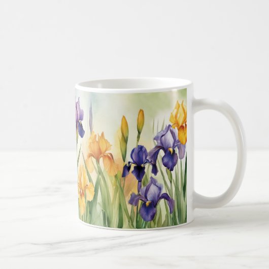 Iris Schwertlilie lila gelb | Kaffeetasse (Rechts)