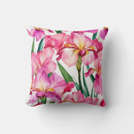 Iris Schwertlilie rosa - Aquarell-Design | Kissen