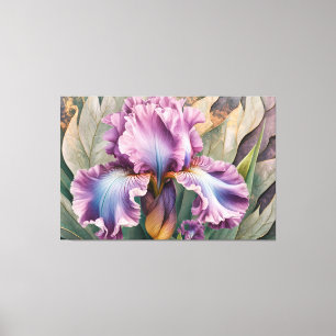 *~* IRIS Schwertlilien Vintage Floral TV2 ROSA Leinwanddruck