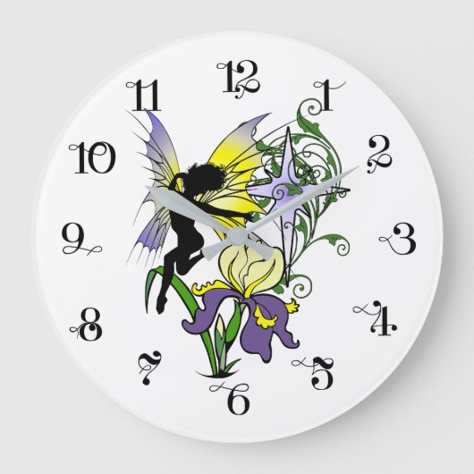 Iris Shadow Fairy Große Wanduhr (Vorderseite)
