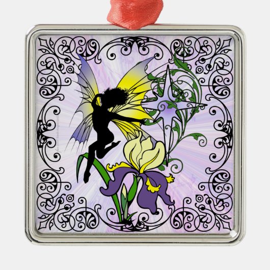Iris Shadow Fairy Ornament Aus Metall (Vorne)
