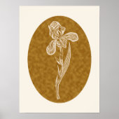 Iris Silhouette Cream auf Tortoiseshell Brown Poster (Vorne)