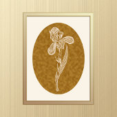 Iris Silhouette Cream auf Tortoiseshell Brown Poster