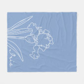 Iris Spring Blume Moderne Blumenskizze Zuhause Fleecedecke (Vorderseite (Horizontal))