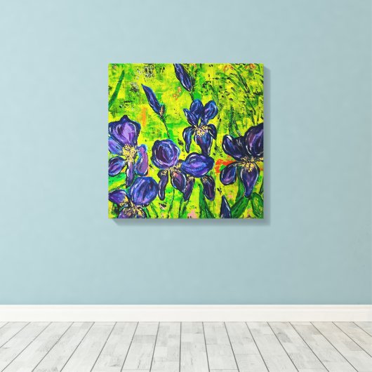 Iris Stretched Canvas Print Leinwanddruck (Insitu (Holzboden))