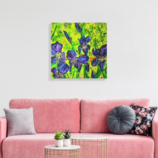 Iris Stretched Canvas Print Leinwanddruck (Insitu (Wohnzimmer))