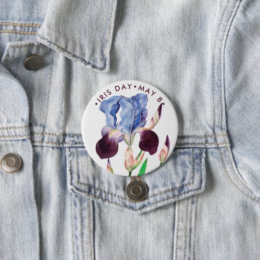 Iris Tag, Vintage lila Iris Button (Beispiel)