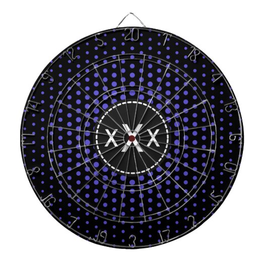 Iris Techno Dots Modernes Monogramm Dartscheibe (vorne)