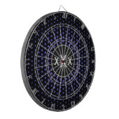 Iris Techno Dots Modernes Monogramm Dartscheibe (Vorderseite Links)