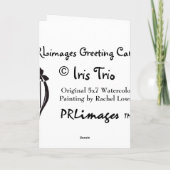 Iris Trio Grußkarte Karte (Rückseite)