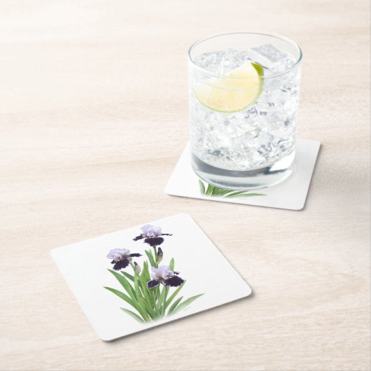 Iris Trio Rechteckiger Pappuntersetzer (Vor Ort)