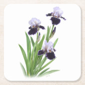Iris Trio Rechteckiger Pappuntersetzer (Vorderseite)