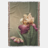 Iris und Butterfly-Throw-Blanket Decke (Vorderseite Vertikal)