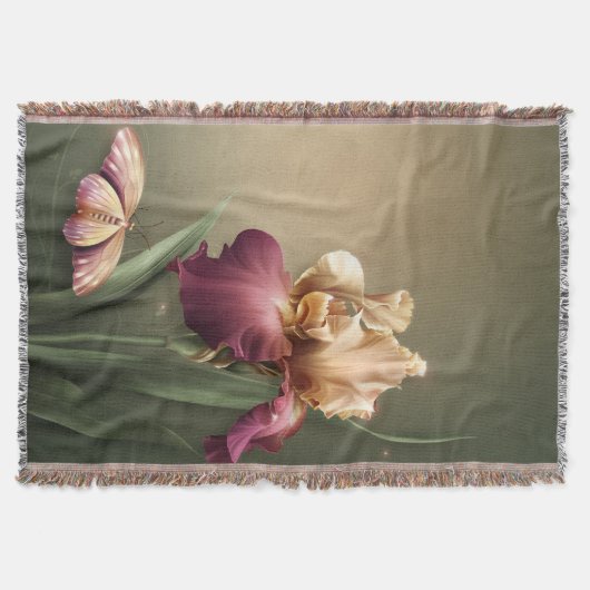 Iris und Butterfly-Throw-Blanket Decke (Vorderseite)
