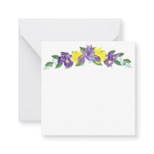 Iris und Daffodische Aquarellfarben Note Card